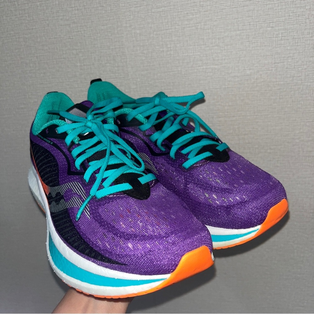 Saucony Purple Teal Orange Running Shoes